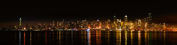 Seattle Skyline on a Cold December Night